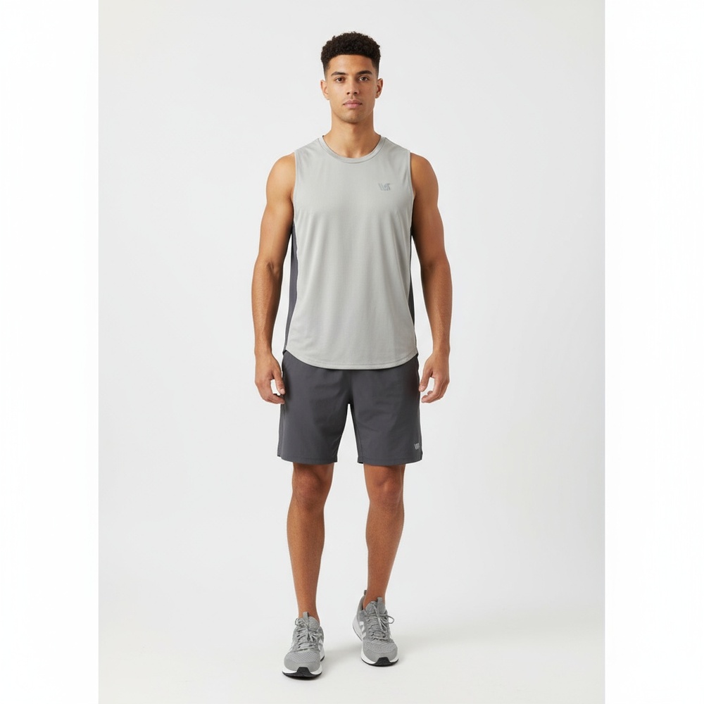 VRST‎ Athletic Tank Top Mens Size L Two Tone Grey Performance Sporty NEW